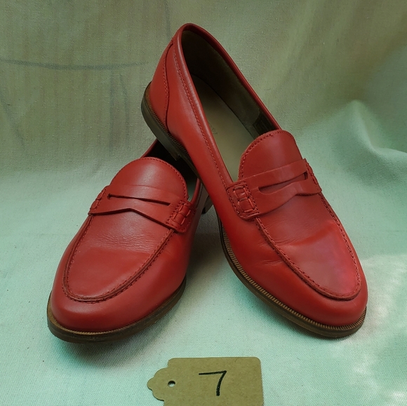 J Crew Leather Classic Red Loafer